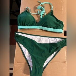 SCHUTZ Emerald and Mint Bikini Set